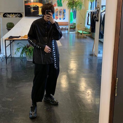 JieDa SWITCHING SHIRT "BLACK" Style.2020.4.12.