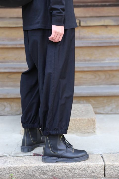 yohji yamamoto 長袖コットン Tシャツ Yohji Yamamoto SS20 シグネチャーロゴ ブラックレギュラーフィットスタイル.2020.4.15.