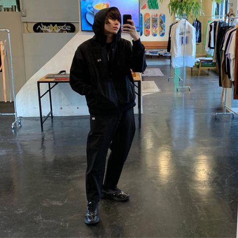 WIND AND SEA WDS HOODED ZIP-UP JACKET(TR)"BLACK" & WDS NYLON PANTS(TR)"BLACK" セットアップ style.2020.4.3.