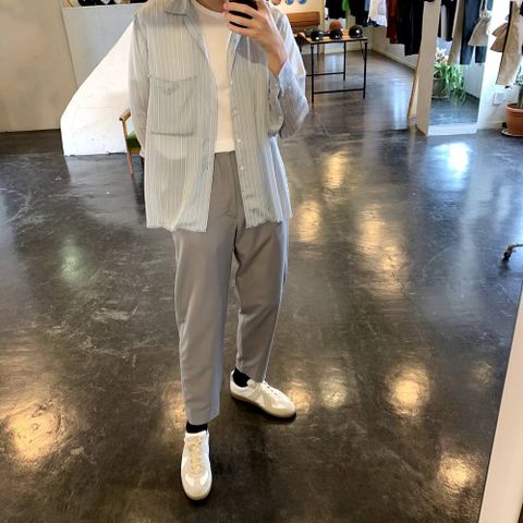 YOKE 2020SS 新作OVERSIZED STRIPE SHIRTS"SAXE"style.2020.4.19