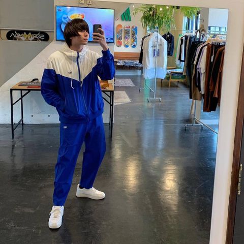 WIND AND SEA WDS HOODED ZIP-UP JACKET(TR)"BLUE" & WDS NYLON PANTS(TR)"BLUE" セットアップ style.2020.4.3.