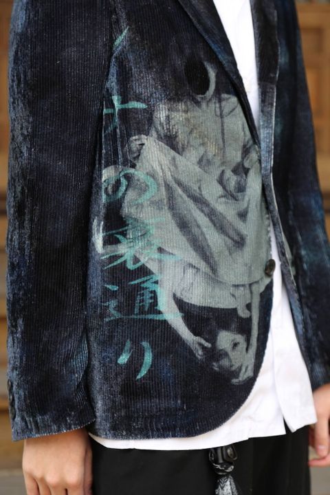 Yohji Yamamoto pour Homme 2020 S/S  ヨウジヤマモト×画家・内田すずめ N-ベルベット女ノ裏通リJACKET style.2020.4.3.