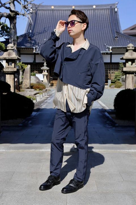 YOKE WIDE&STRAIGHT PANTS"NAVY"スタイル.2020.4.6.