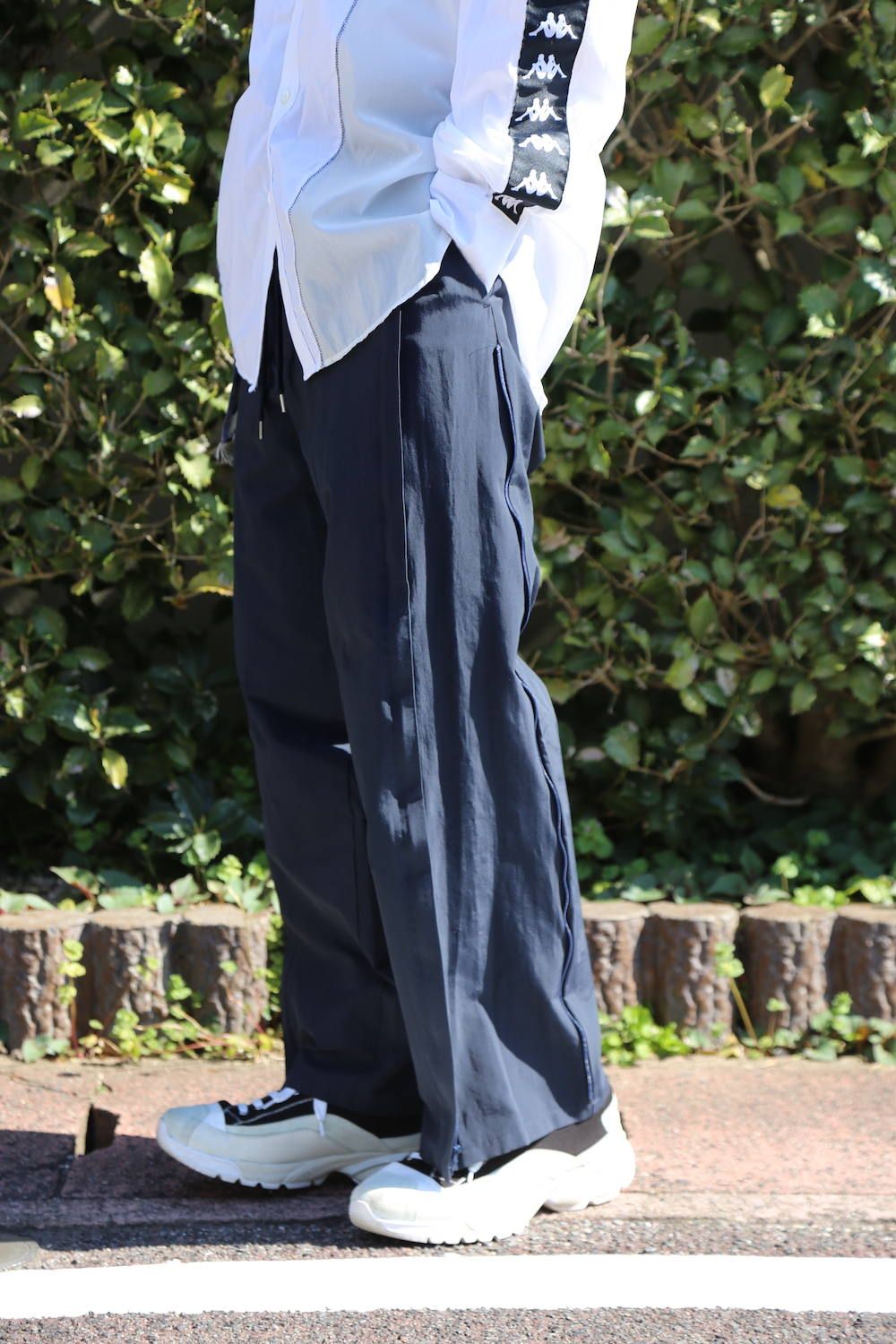 YOKE WIDE&STRAIGHT PANTS"NAVY"Style.2020.4.5.