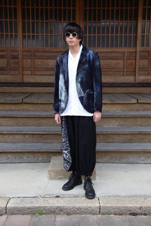 Yohji Yamamoto pour Homme 2020 S/S  ヨウジヤマモト×画家・内田すずめ N-ベルベット女ノ裏通リJACKET style.2020.4.3.