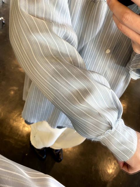 YOKE OVERSIZED STRIPE SHIRTS"SAXE"Style.2020.4.11.