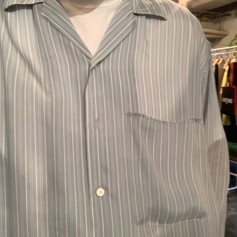 YOKE 2020SS OVERSIZED STRIPE SHIRTS"SAXE"style.2020.4.18.