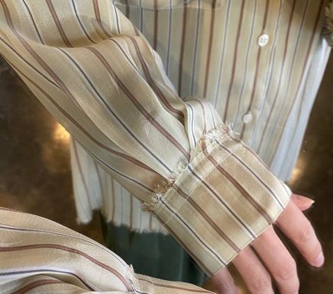 YOKE 2020SS OVERSIZED STRIPE SHIRTS"BEIGE"style.2020.4.20.