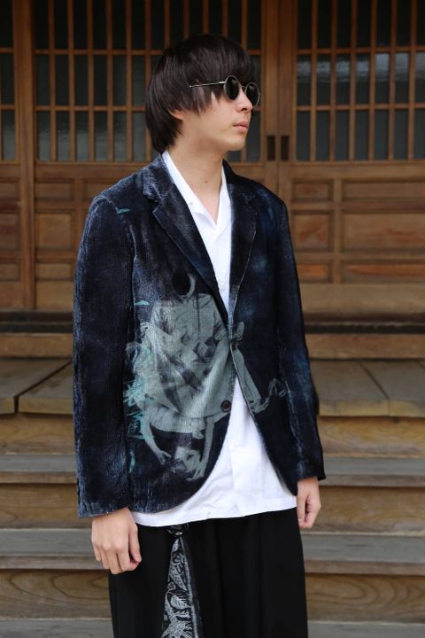 Yohji Yamamoto pour Homme 2020 S/S  ヨウジヤマモト×画家・内田すずめ N-ベルベット女ノ裏通リJACKET style.2020.4.3.