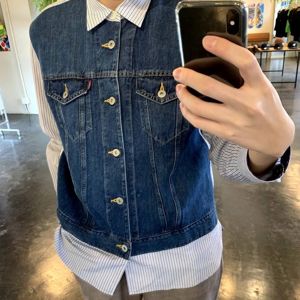 JUNYA WATANABE MAN 2020SS 綿麻デニム×綿ストライプLevi′s Wネームシャツstyle.2020.4.19.