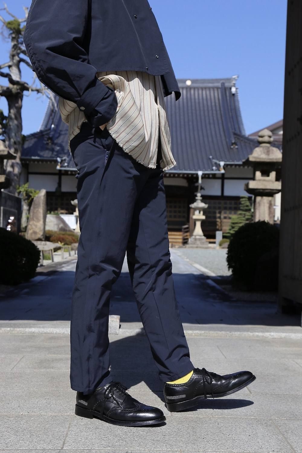 YOKE WIDE&STRAIGHT PANTS"NAVY"スタイル.2020.4.6.