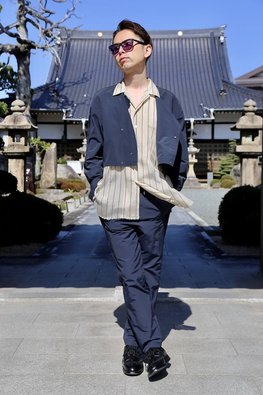 YOKE WIDE&STRAIGHT PANTS"NAVY"スタイル.2020.4.6.