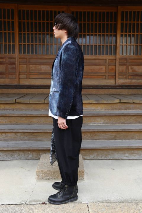 Yohji Yamamoto pour Homme 2020 S/S  ヨウジヤマモト×画家・内田すずめ N-ベルベット女ノ裏通リJACKET style.2020.4.3.