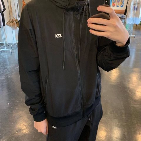 WIND AND SEA WDS HOODED ZIP-UP JACKET(TR)"BLACK" & WDS NYLON PANTS(TR)"BLACK" セットアップ style.2020.4.3.