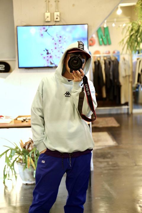JieDa×Kappa SWICHING HOODIE"SAX"Mix style.2020.4.8.