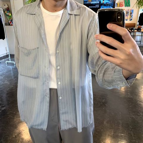 YOKE 2020SS 新作OVERSIZED STRIPE SHIRTS"SAXE"style.2020.4.19