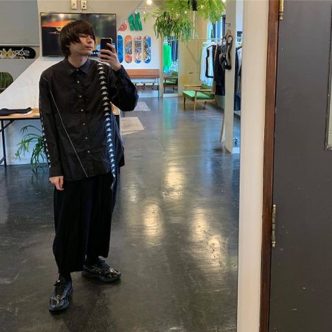 JieDa SWITCHING SHIRT "BLACK" Style.2020.4.12.