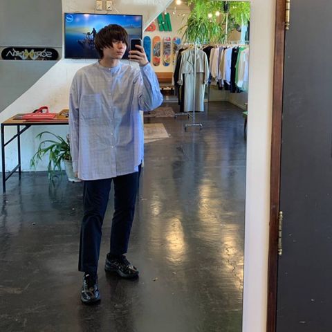 YOKE 2020SS 新作 WIDE & STRAIGHT  PANTS"NAVY"style.2020.4.4