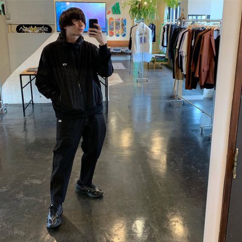 WIND AND SEA WDS HOODED ZIP-UP JACKET(TR)"BLACK" & WDS NYLON PANTS(TR)"BLACK" セットアップ style.2020.4.3.