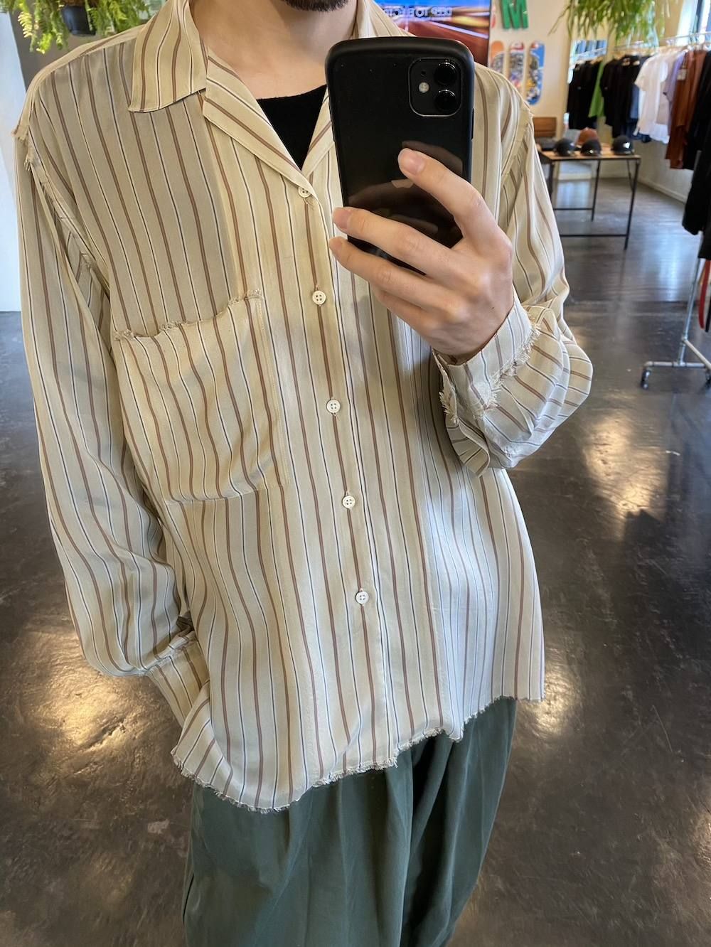 YOKE 2020SS OVERSIZED STRIPE SHIRTS"BEIGE"style.2020.4.20.