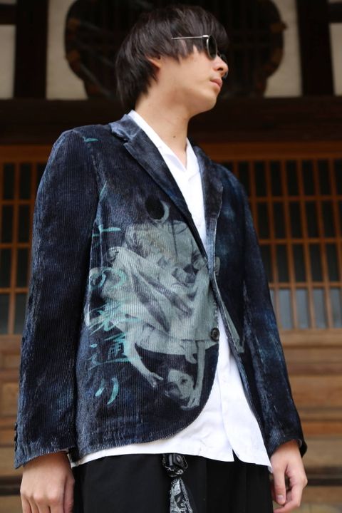 Yohji Yamamoto pour Homme 2020 S/S  ヨウジヤマモト×画家・内田すずめ N-ベルベット女ノ裏通リJACKET style.2020.4.3.