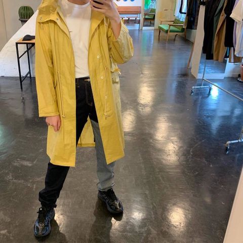 YOKE STAND COLLAR OVER COAT"YELLOW"スタイル.2020.4.12