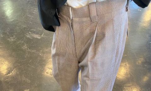 YOKE 1TUCK EASY TAPERED PANTS"GLEN CHECK"Style.2020.4.10.