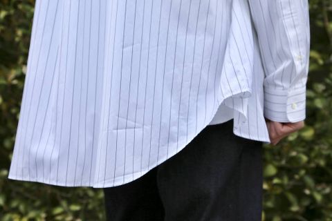 Graphpaper Thomas Mason Oversized B.D Shirt"BLACK ST"(GM201-50028) style.2020.4.11.