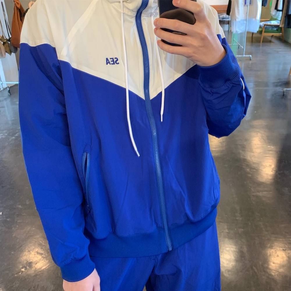 WIND AND SEA WDS HOODED ZIP-UP JACKET(TR)"BLUE" & WDS NYLON PANTS(TR)"BLUE" セットアップ style.2020.4.3.
