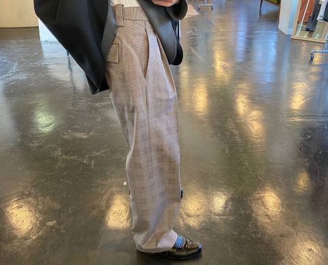 YOKE 1TUCK EASY TAPERED PANTS"GLEN CHECK"Style.2020.4.10.