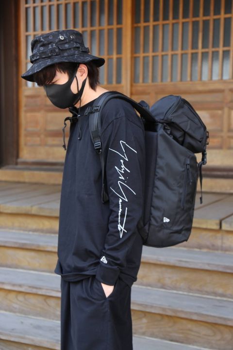 yohji yamamoto 長袖コットン Tシャツ Yohji Yamamoto SS20 シグネチャーロゴ ブラックレギュラーフィットスタイル.2020.4.15.