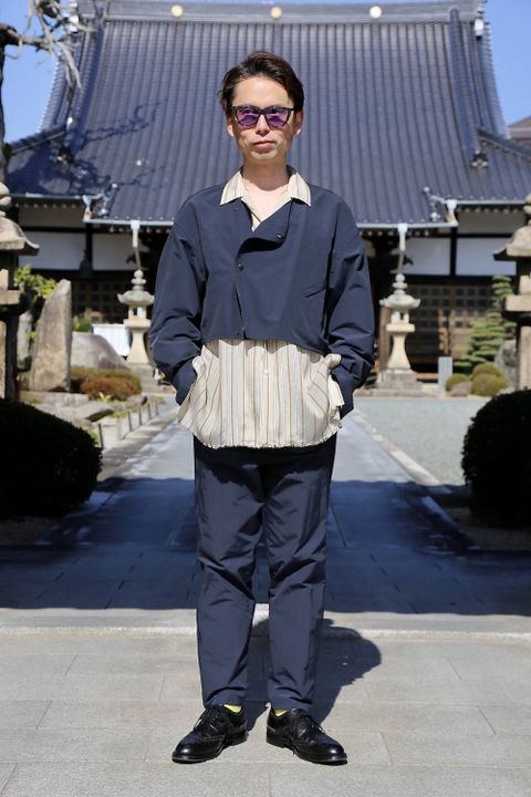YOKE WIDE&STRAIGHT PANTS"NAVY"スタイル.2020.4.6.