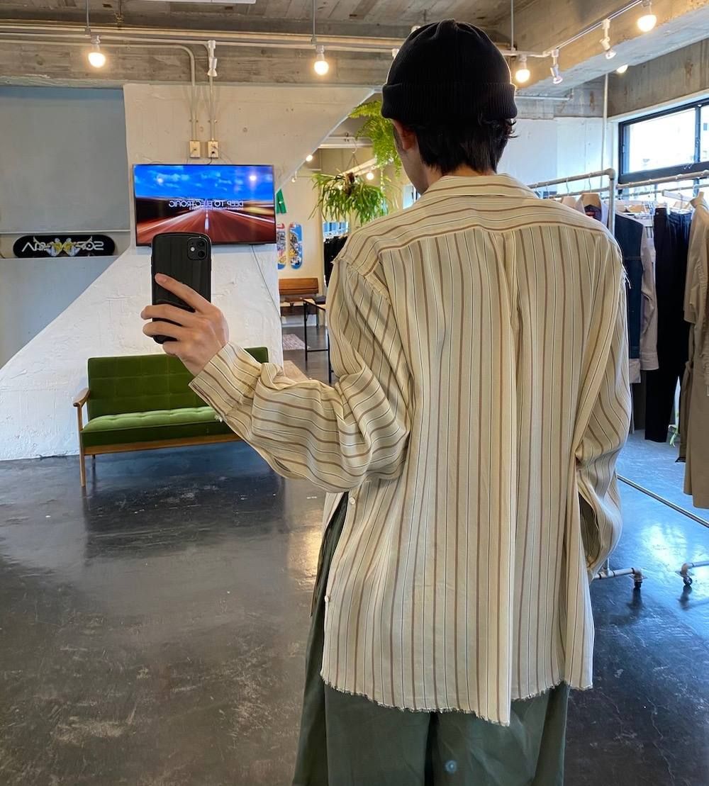 YOKE 2020SS OVERSIZED STRIPE SHIRTS"BEIGE"style.2020.4.20.