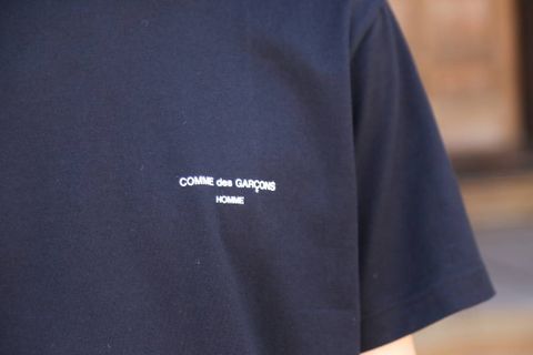 COMME des GARCONS HOMME 綿天竺ロゴプリントTシャツ"BLACK"Style.2020.5.24.