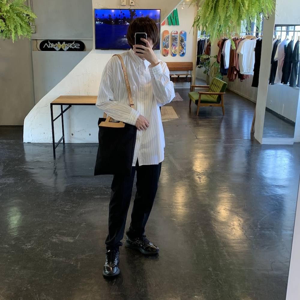 Graphpaper Thomas Mason Oversized B.D Shirt"BLACK ST"(GM201-50028) style.2020.5.1.
