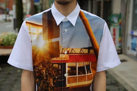COMME des GARCONS HOMME 綿ブロード製品プリントシャツ Style.2020.5.16.