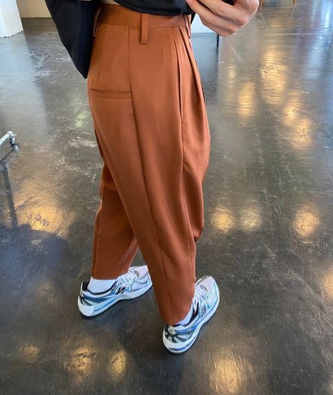 Dulcamara 2020ss よそいきボールドラインパンツ"RED BROWN"Style.2020.5.2.