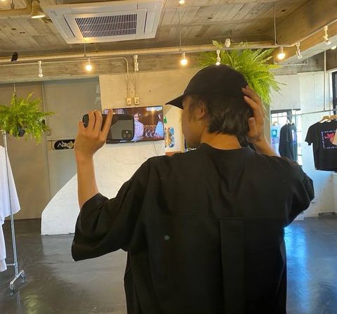 Graphpaper Silk Wool Stand Collar York Short Sleeve Shirt"BLACK"Style.2020.5.8.