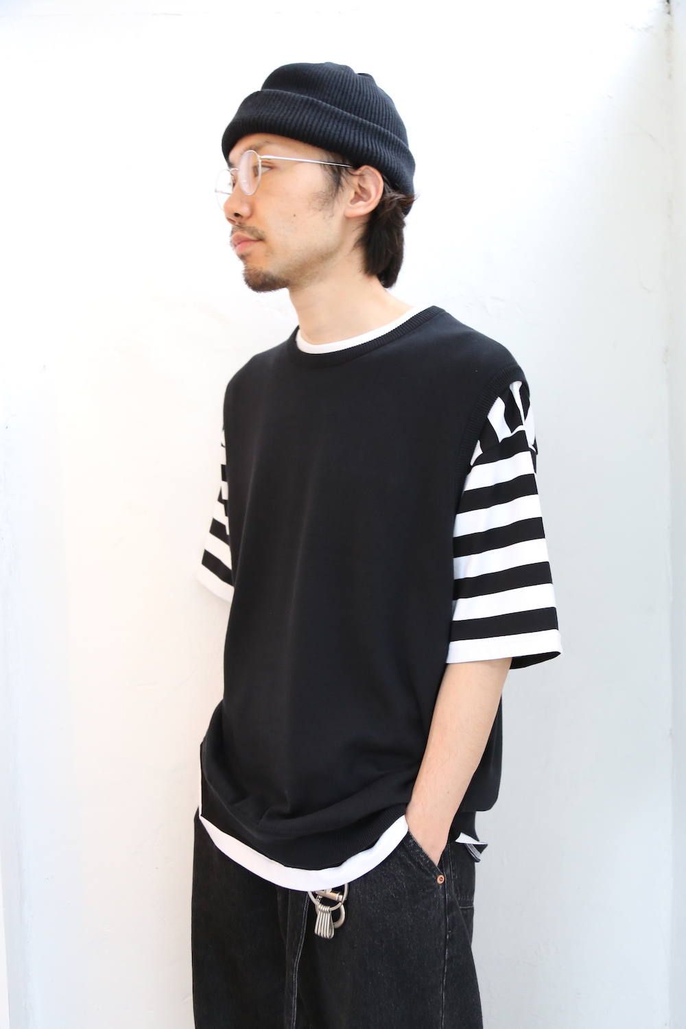 Graphpaper Border S/S Pocket Tee Style.2020.5.18.
