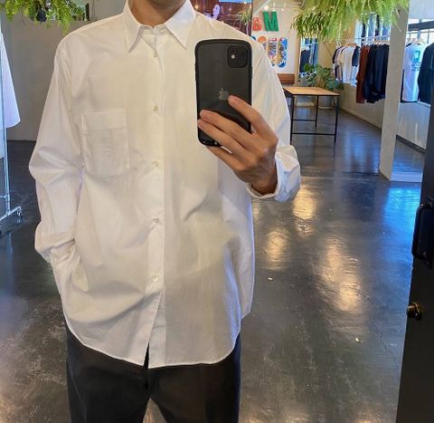Graphpaper Broad Regular-Collar Shirts"WHITE"Style.2020.5.8.