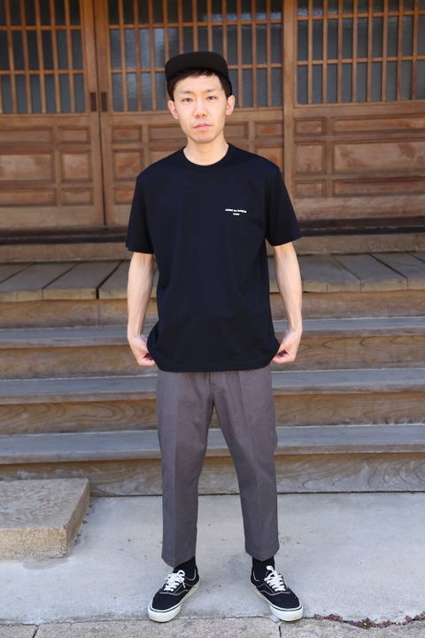 COMME des GARCONS HOMME 綿天竺ロゴプリントTシャツ"BLACK"Style.2020.5.24.