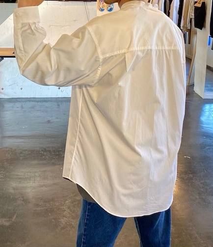 Graphpaper Broad L/S Oversized Band Collar Shirt"WHITE"Style.2020.5.2.