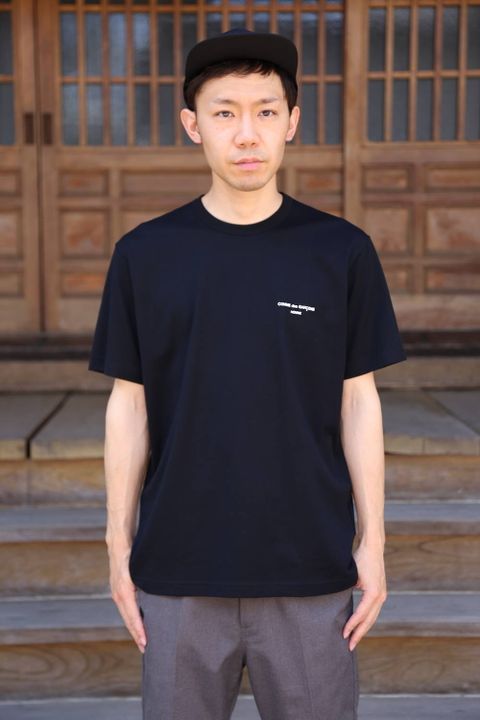 COMME des GARCONS HOMME 綿天竺ロゴプリントTシャツ"BLACK"Style.2020.5.24.