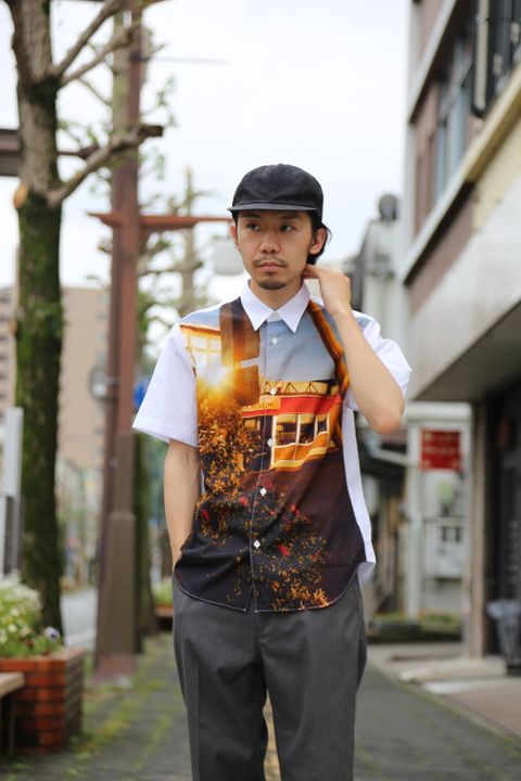 COMME des GARCONS HOMME 綿ブロード製品プリントシャツ Style.2020.5.16.