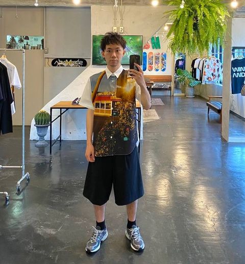 COMME des GARCONS HOMME 綿ブロード製品プリントシャツ Style.2020.5.26.】