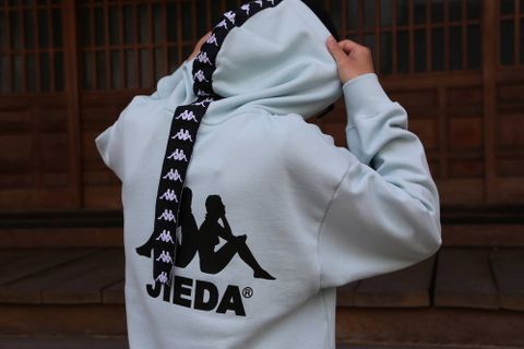 JieDa SWICHING HOODIE"SAX"Style.2020.5.2.