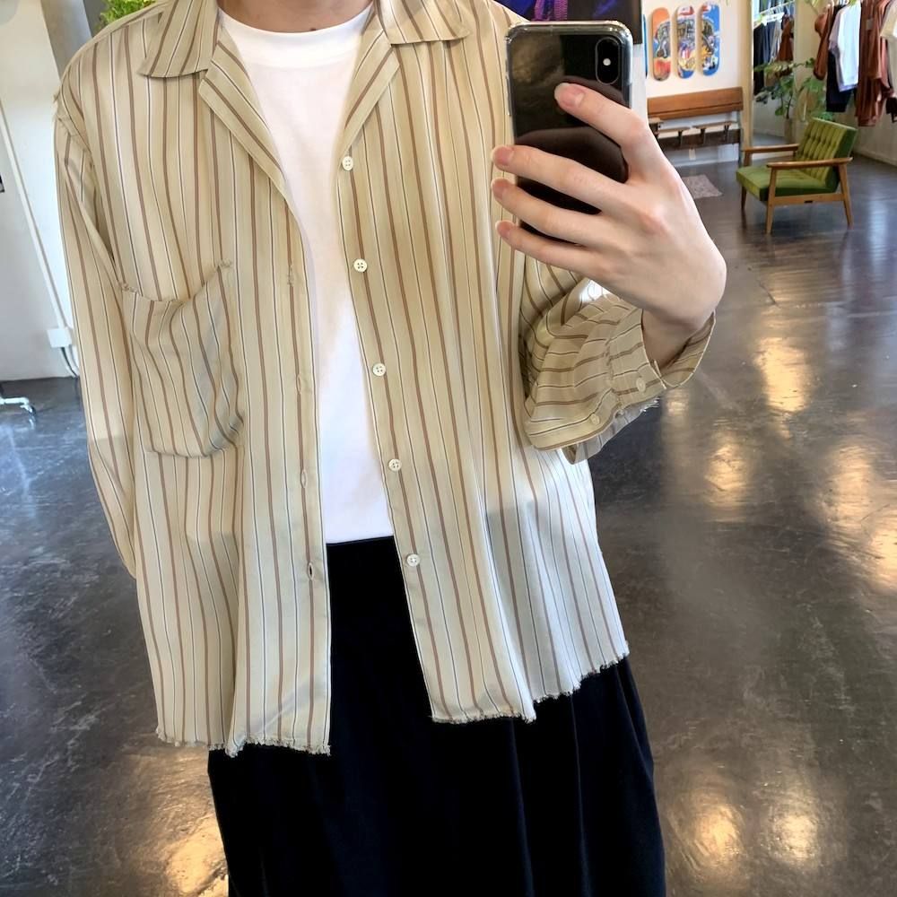 YOKE 2020SS 新作OVERSIZED STRIPE SHIRTS"BEIGE"style.2020.5.1.