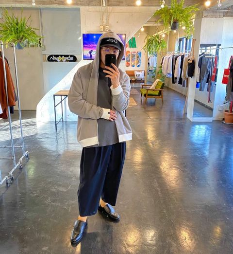Graphpaper"LOOPWHEELER" for Graph paper Full-Zip Parka (GU201-70172)Style.2020.5.2.