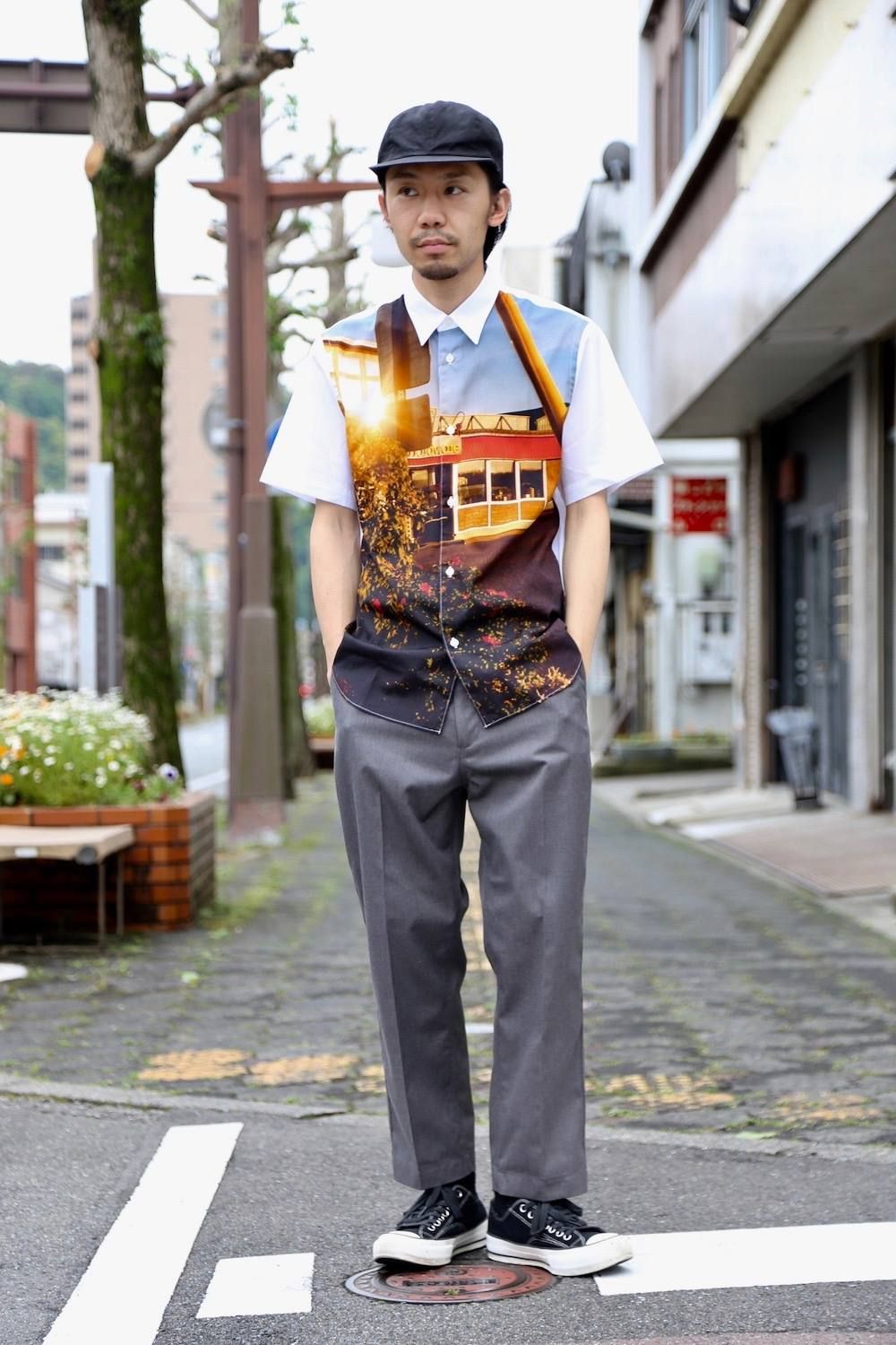 COMME des GARCONS HOMME 綿ブロード製品プリントシャツ Style.2020.5.16.
