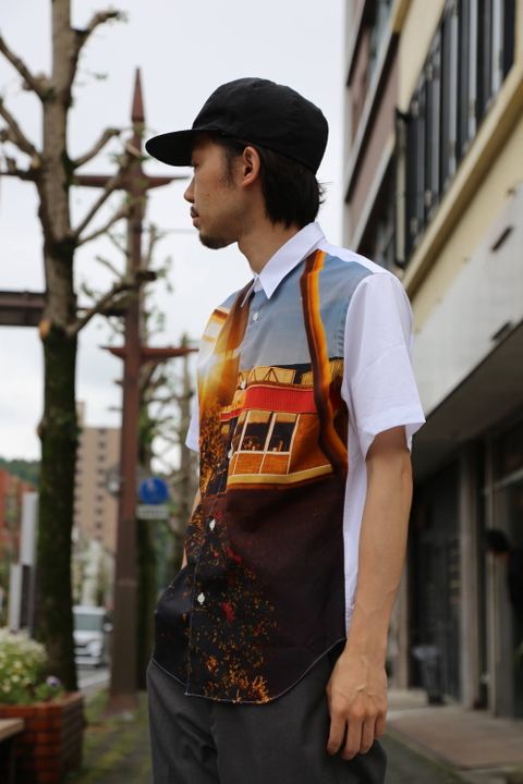 COMME des GARCONS HOMME 綿ブロード製品プリントシャツ Style.2020.5.16.